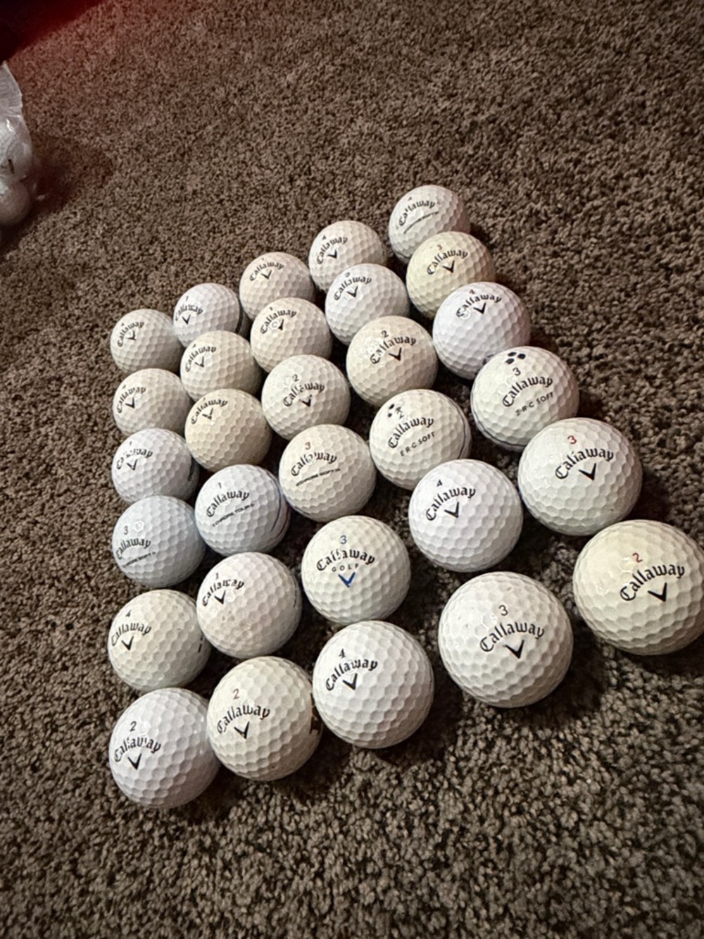 30 Callaway White Golf Balls - clean and playable condition